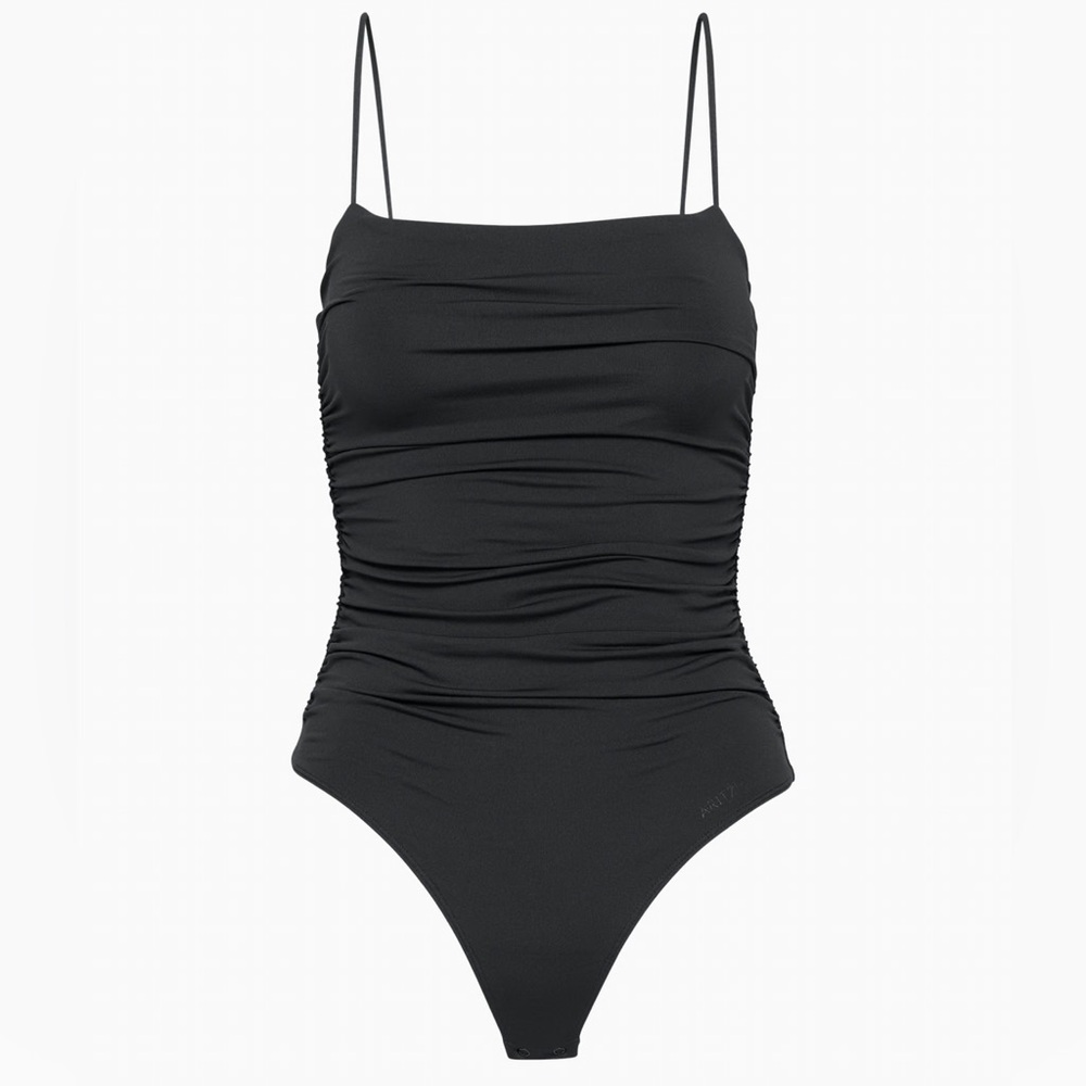 Aritzia Contour Ruched Tank Bodysuit - Black